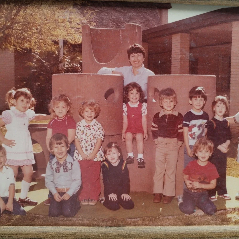 Lot of 2 Vintage 1970s/1980s Kindergarten / Preschool Class Photographs in Frame
